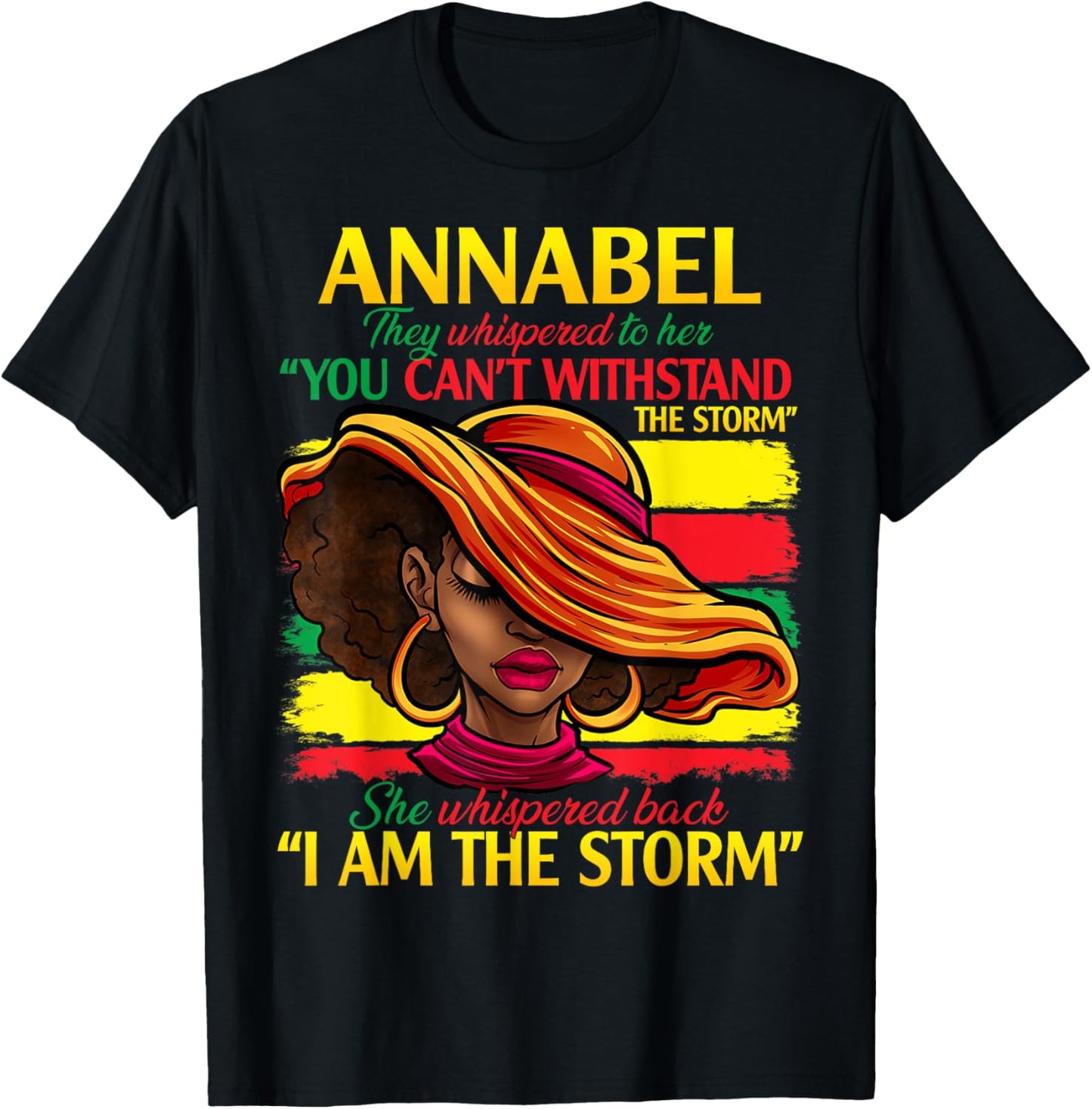 ANNABEL First Name Family Surname Black History Month T-Shirt - T-Shirt | Black