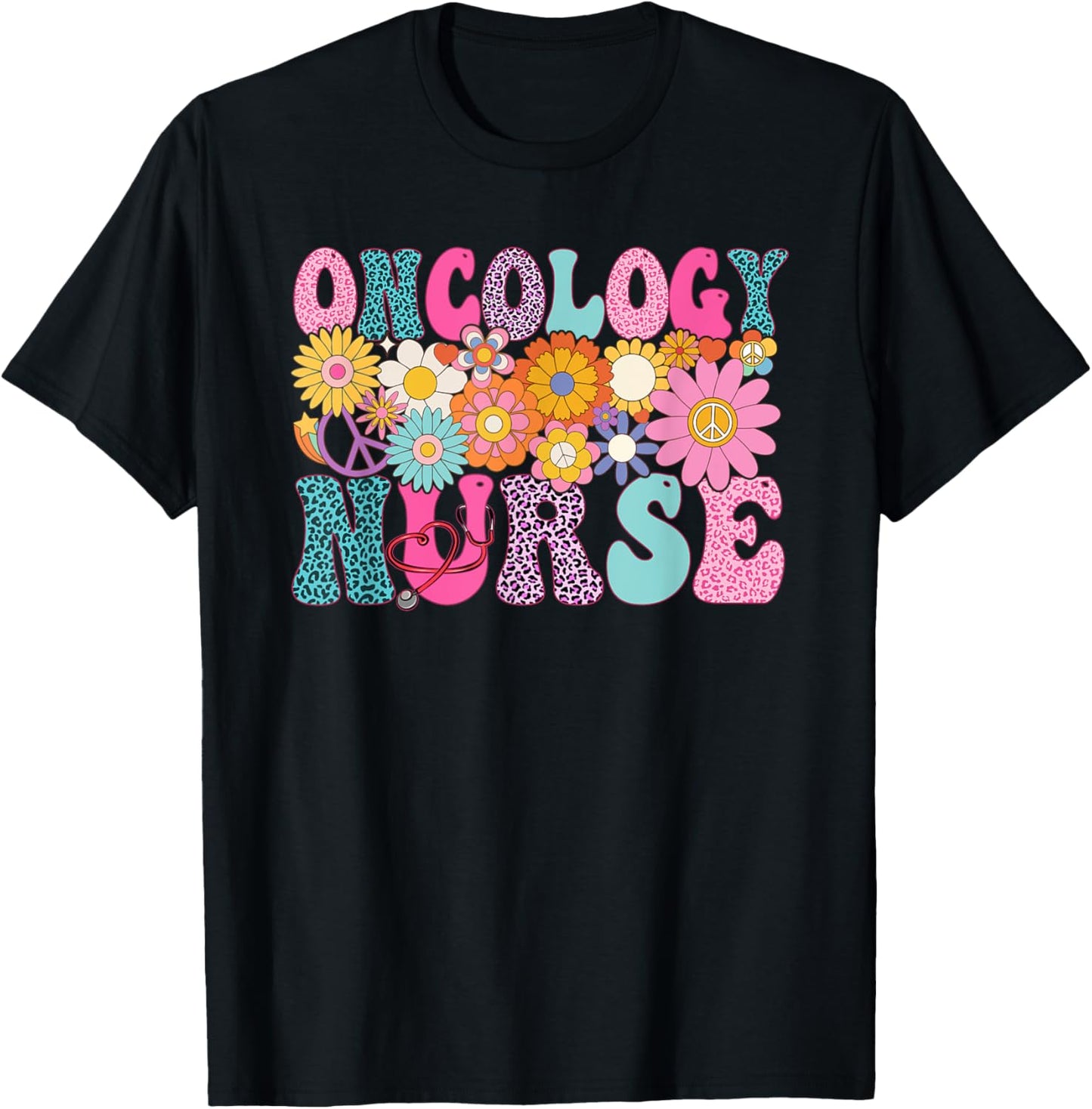 Oncology Nurse Week Groovy Appreciation Day T-Shirt - T-Shirt | Black