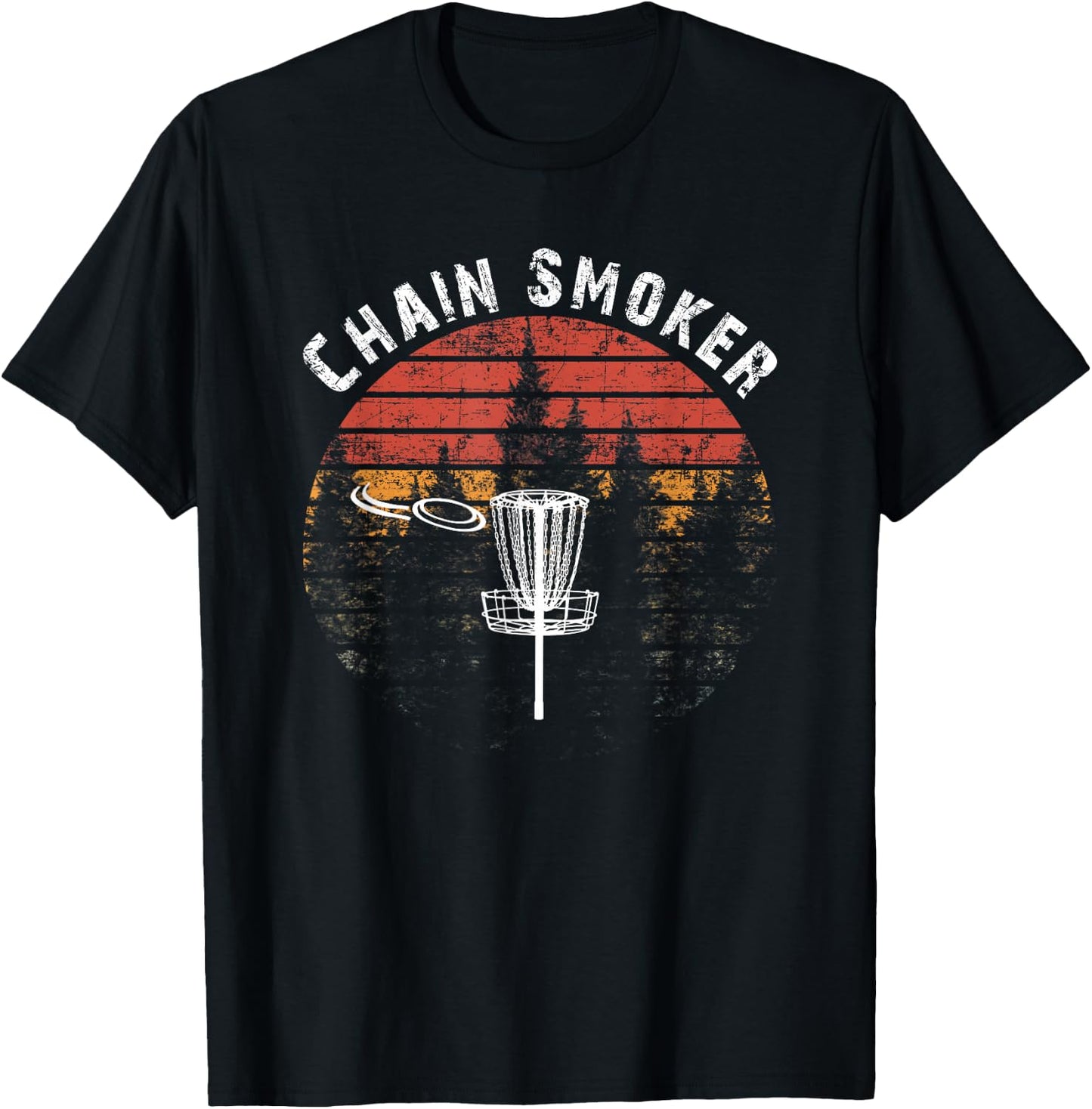 Chain Smoker Funny Disc Golf Frisbee Golfer Vintage Gift T-Shirt - T-Shirt | Black