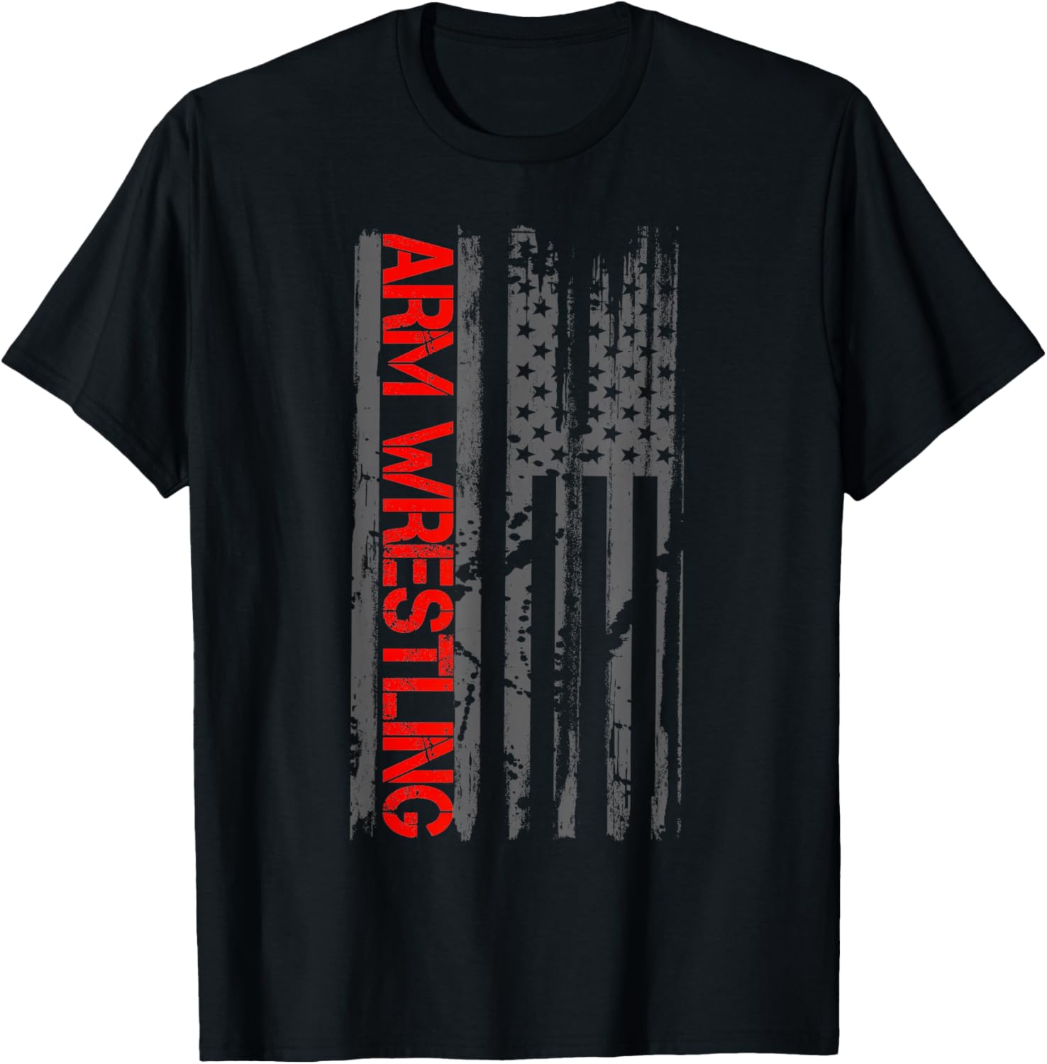Arm Wrestling Patriotic American Flag T-Shirt - T-Shirt | Black