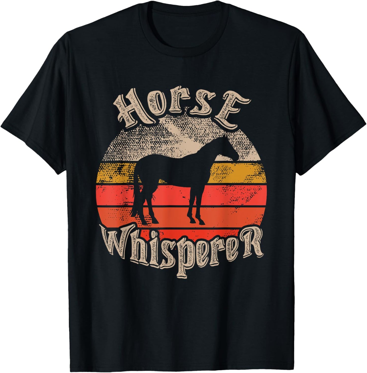 Horse Whisperer Funny lovers theme vintage sunset cute T-Shirt - T-Shirt | Black