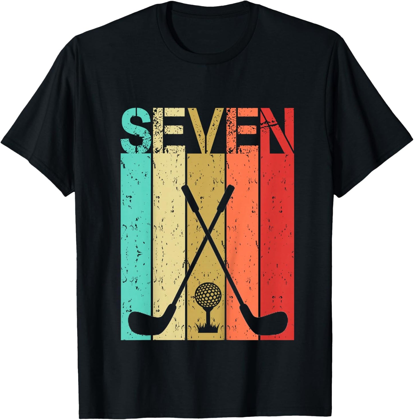 Golf 7 Birthday Boy Girl Golf 7 Year Old T-Shirt - T-Shirt | Black