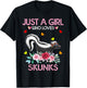 Skunk Grils Gift Just A Girl Who Loves Skunks T-Shirt - T-Shirt | Black
