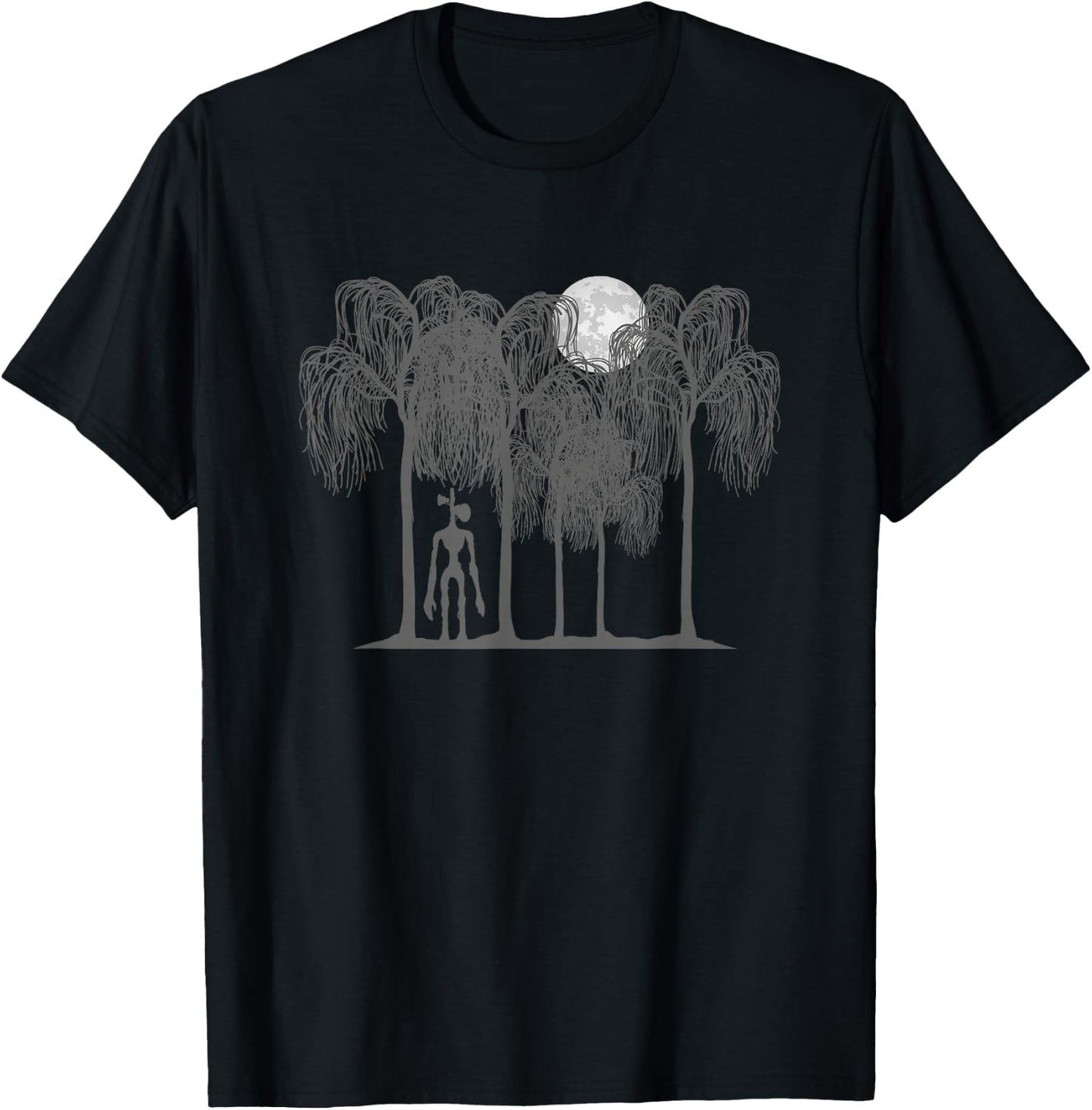 Supernatural White Full Moon and UFO Cryptkins Siren Head T-Shirt - T-Shirt | Black