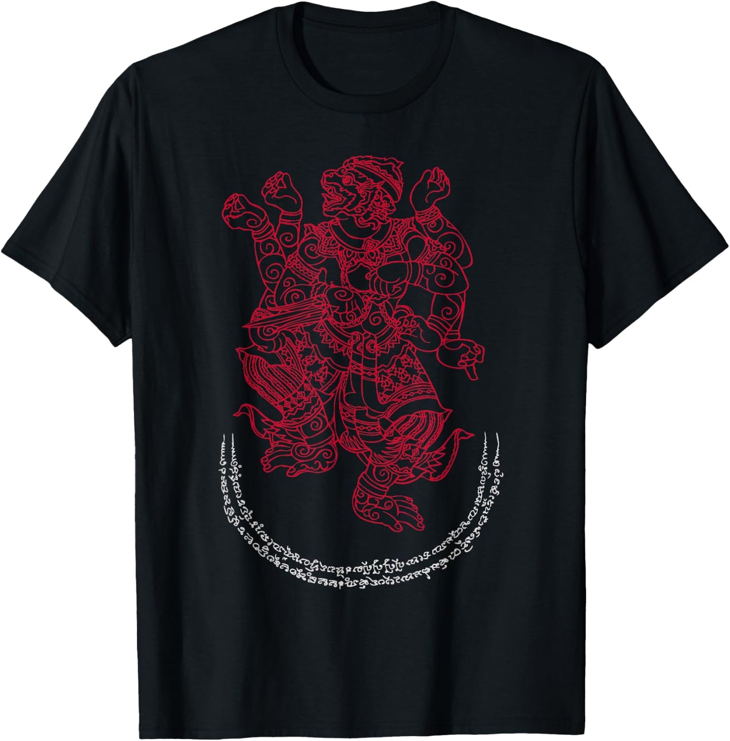 VIntCam Thailand Hanuman Spiritual Mythological Sak Yant T-Shirt - T-Shirt | Black