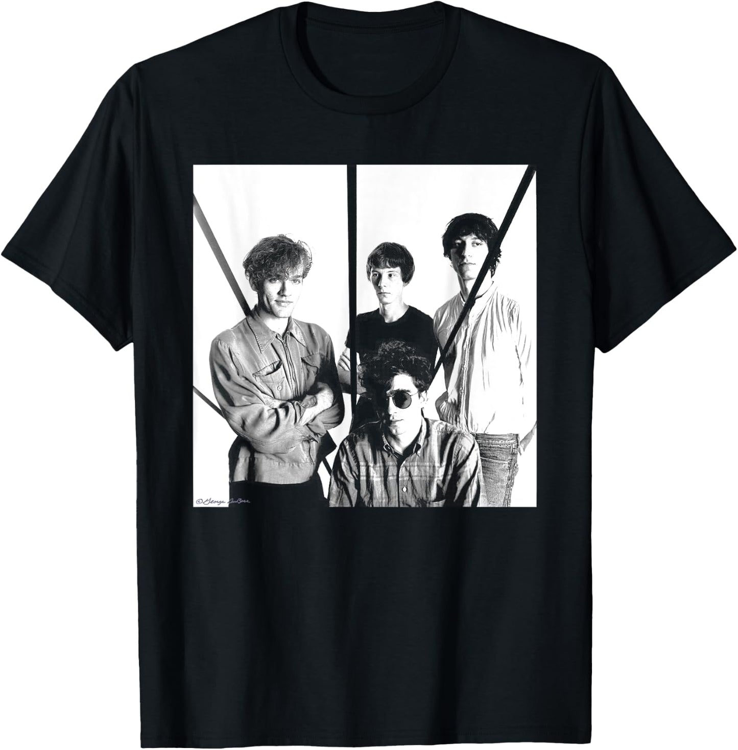 REM New York Band B&W Photo By George DuBose T-Shirt - T-Shirt | Black