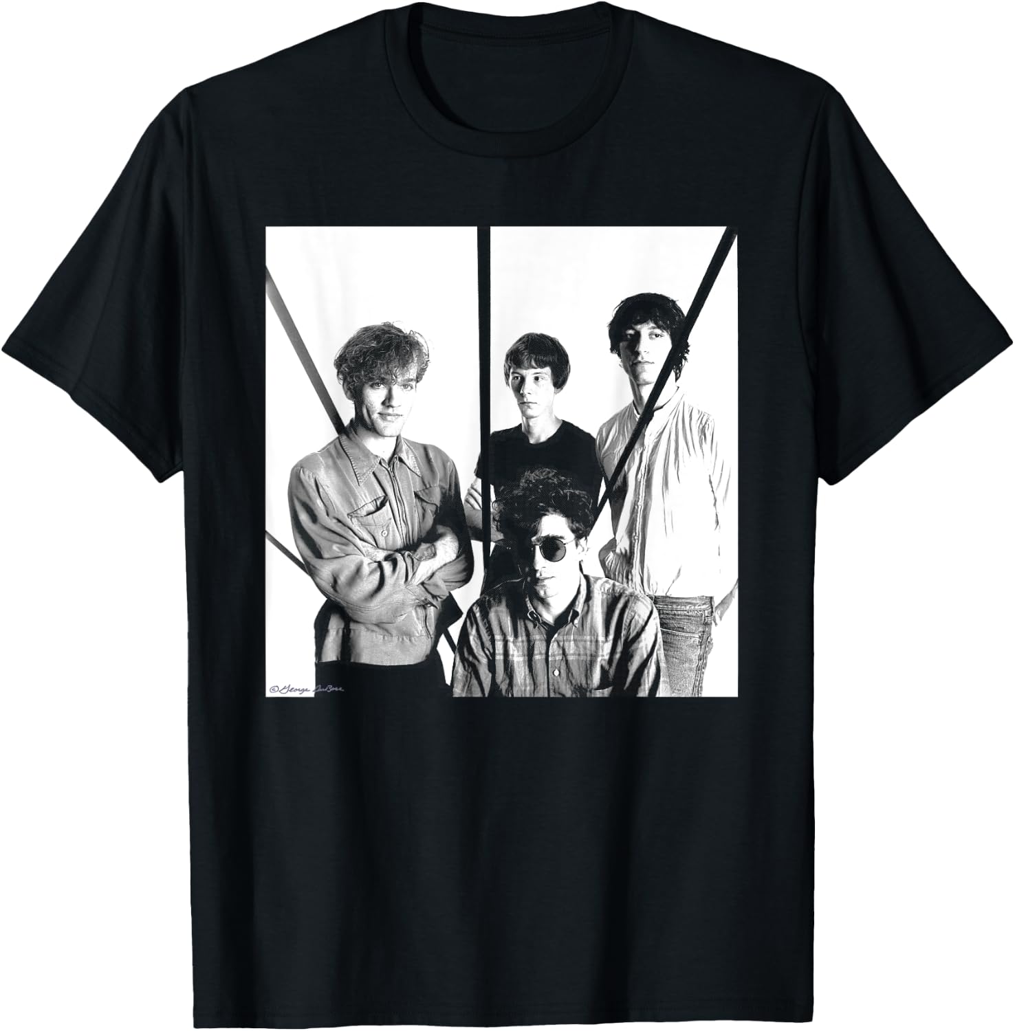 REM New York Band B&W Photo By George DuBose T-Shirt - T-Shirt | Black