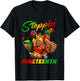 Stepping into juneteenth Afro Woman Black Girls Sneakers Men T-Shirt - T-Shirt | Black