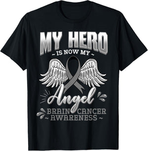 My Hero Is Now My Angel Brain Tumor Neurosurgeons T-Shirt - T-Shirt | Black