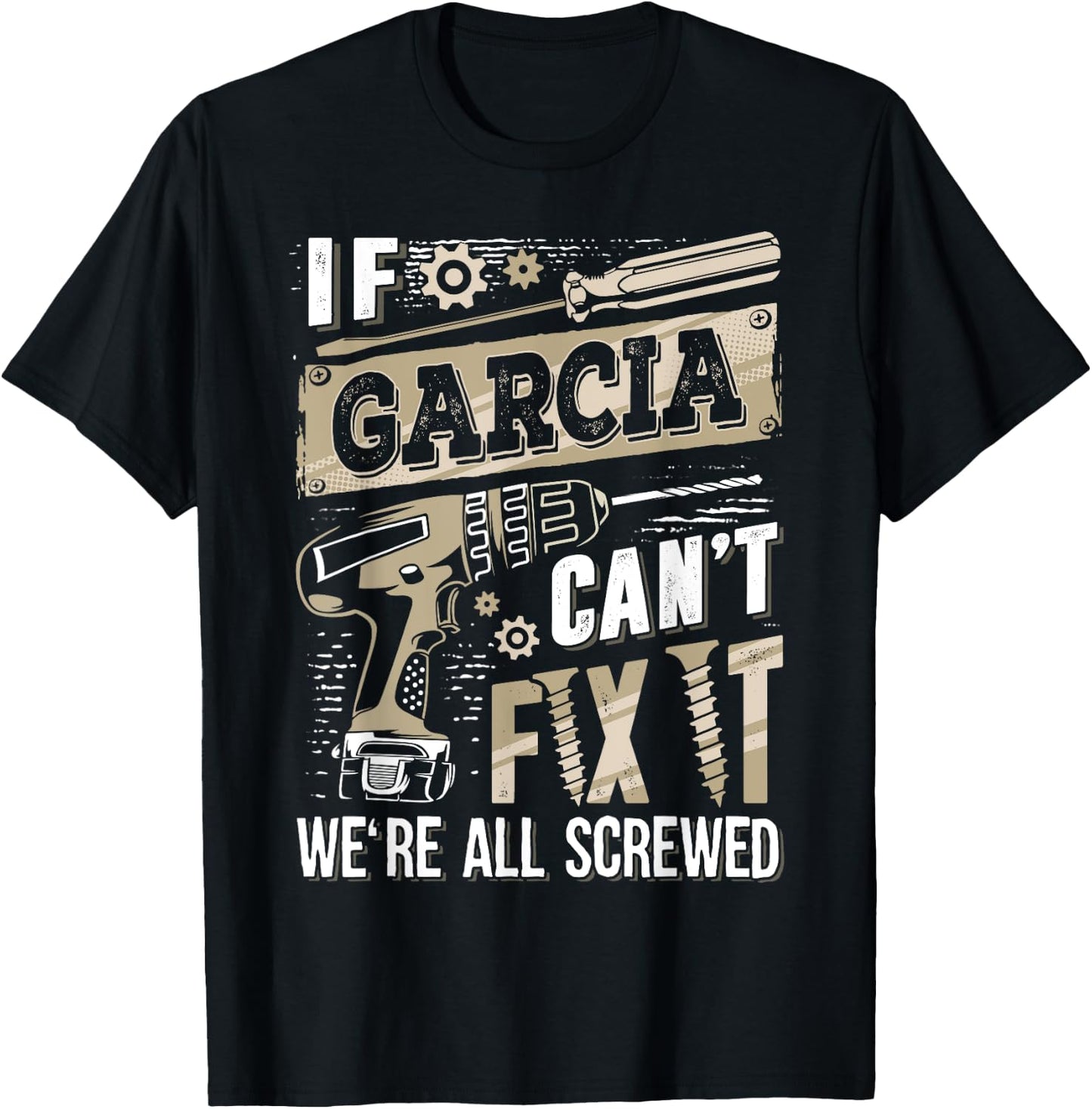 Vintage Classic GARCIA Family Name Ideas -Adults & Kids Funny Vintage Name Family Black Small Regular Fit Short Sleeve T-Shirt - T-Shirt | Black