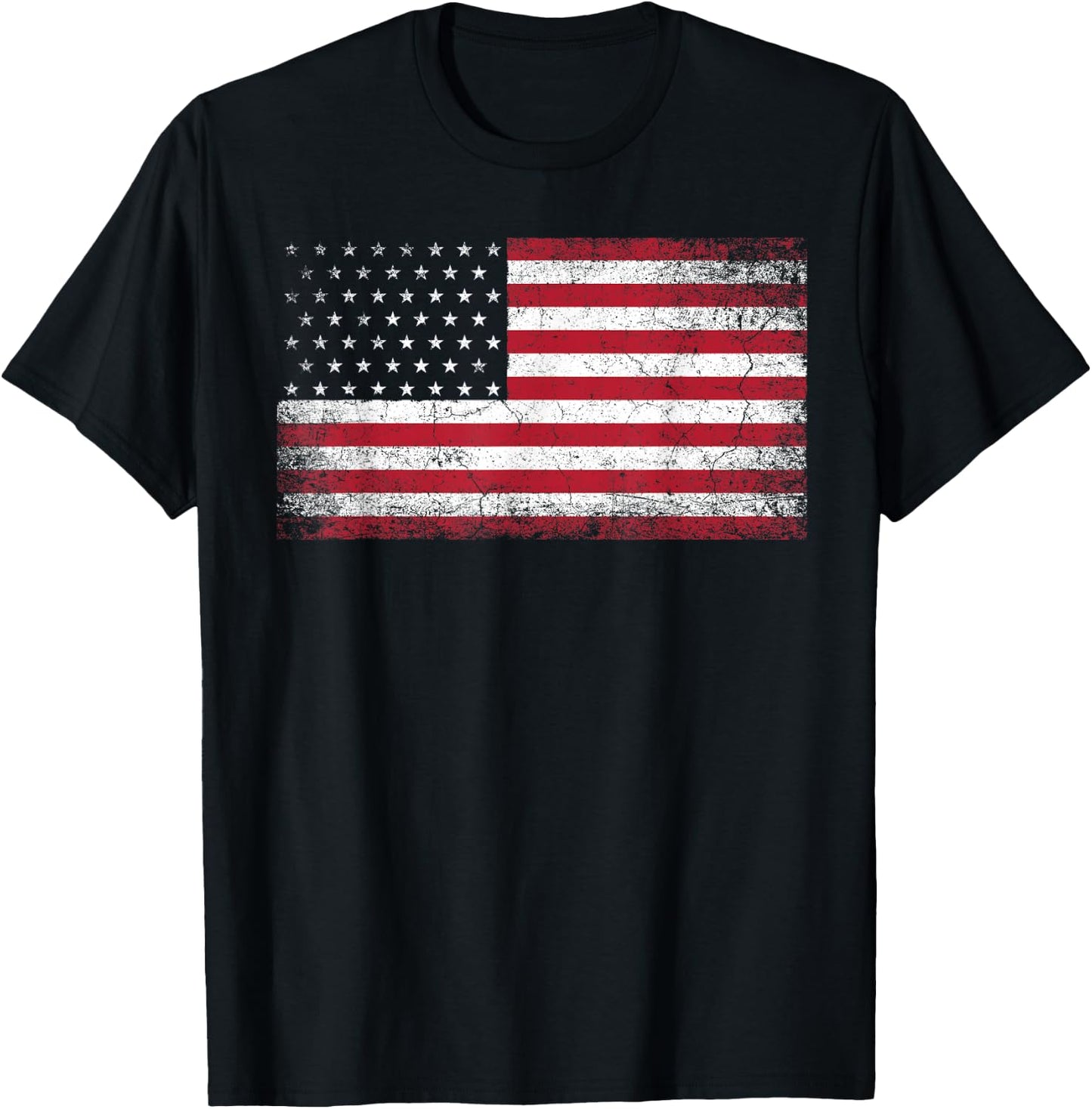4th of July American Flag Vintage Country Small T-Shirt - T-Shirt | Black