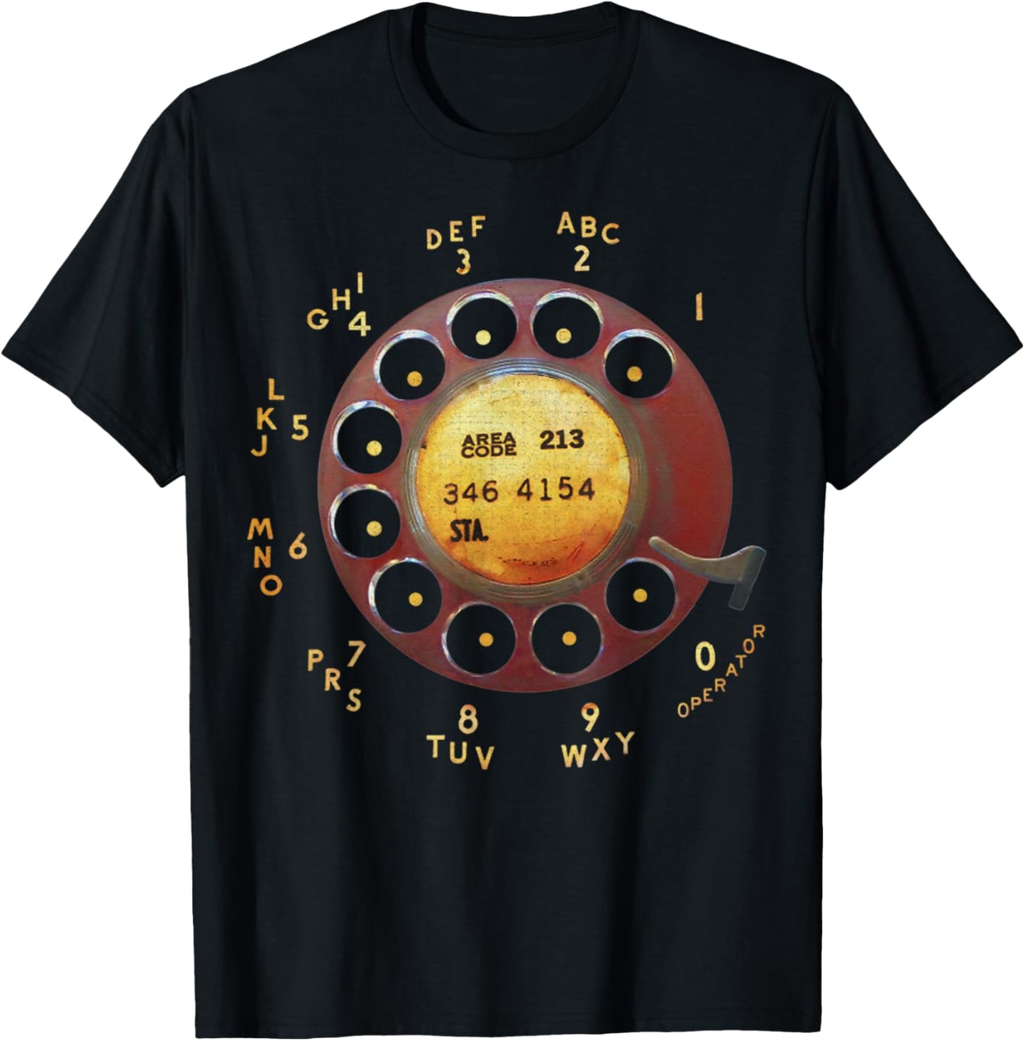 Retro Dial Plate Rotary Dial Phone Vintage Telephone Gifts T-Shirt - T-Shirt | Black