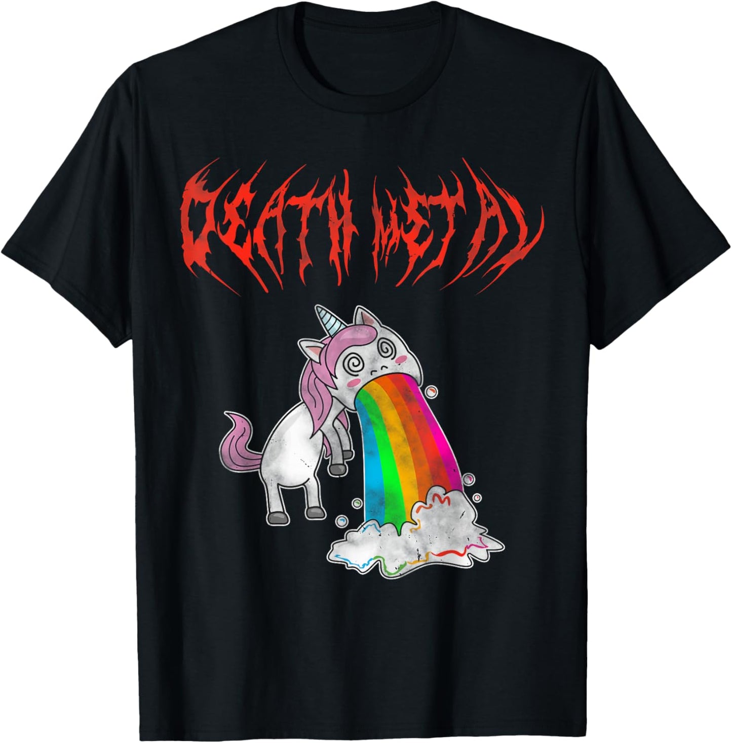 Metal Festival Puking Unicorn Death Metal Unicorn Metalcore T-Shirt - T-Shirt | Black
