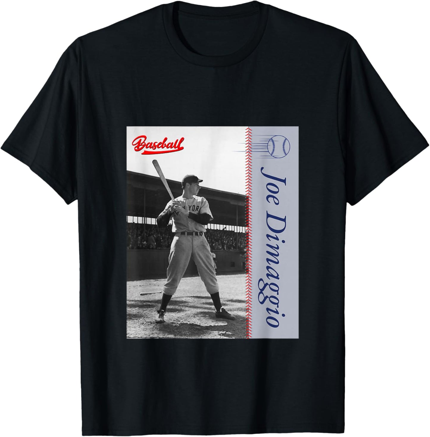 Great Moment Store Joe Dimaggio_Baseball_002 , Small, Black T-Shirt - T-Shirt | Black