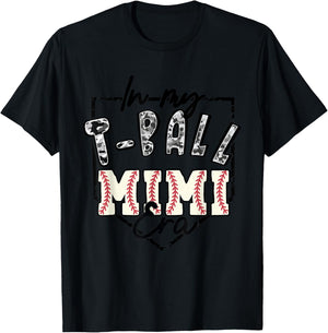 In My T-ball Mimi Era Camo -ball Matching Family Sport T-Shirt - T-Shirt | Black