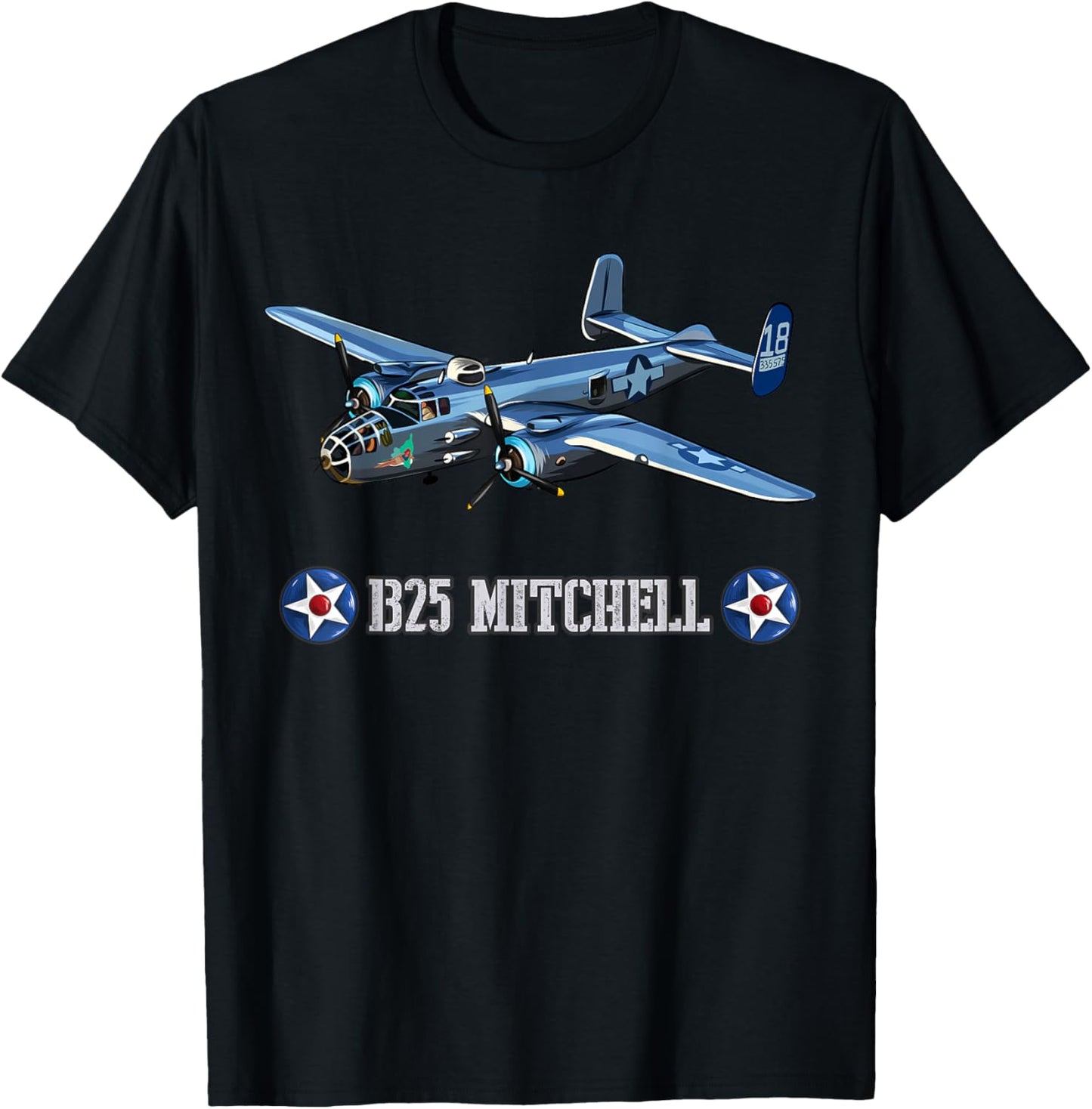 American Aircraft WWII Bomber B-25 Mitchell T-Shirt - T-Shirt | Black