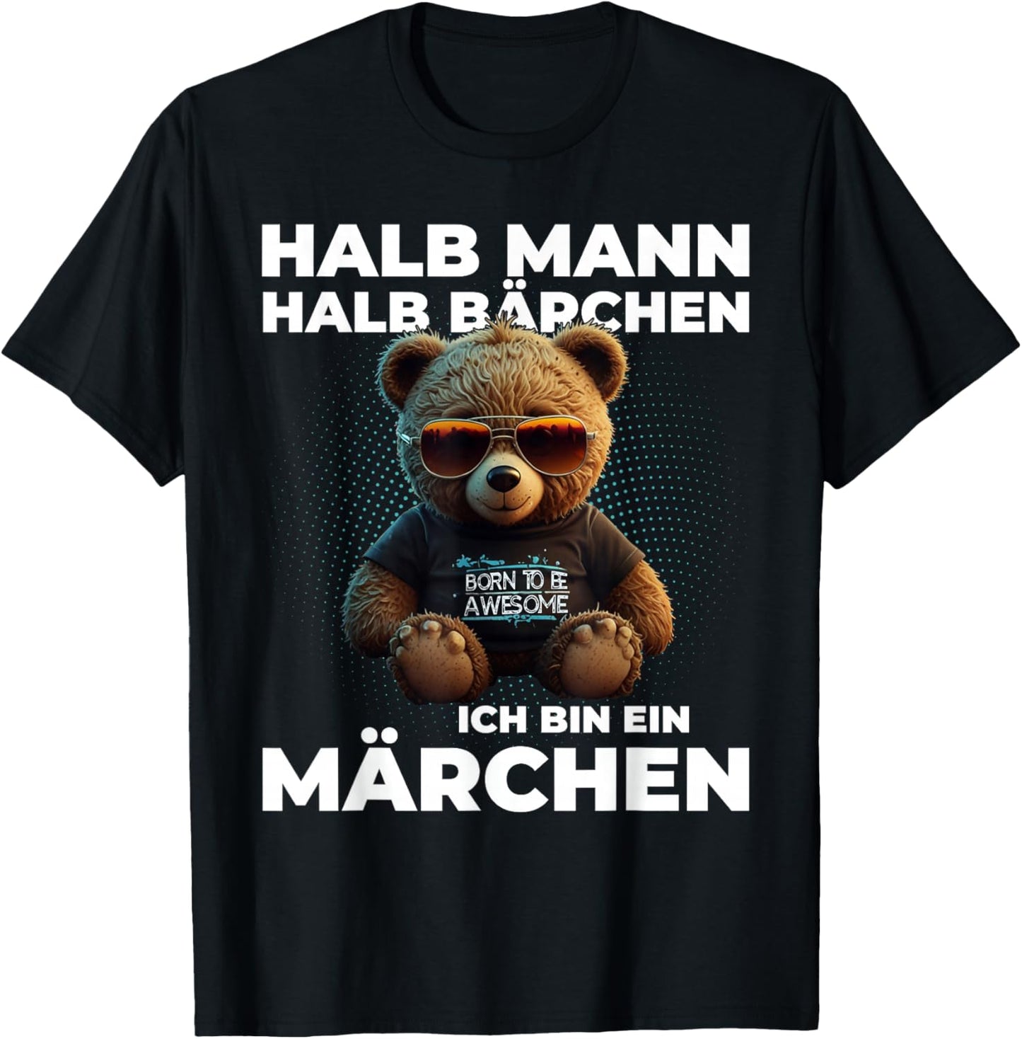 Bär halb Mensch halb Bärchen Märchen Partner Geschenk Lustig T-Shirt - T-Shirt | Black