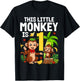 This Little Monkey is 1 Years Old Kid 1st Birthday Monkeys T-Shirt - T-Shirt | Black