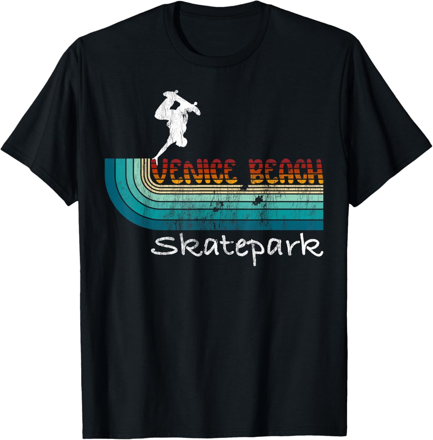 Venice Beach California Skatepark, Skateboard T-Shirt - T-Shirt | Black