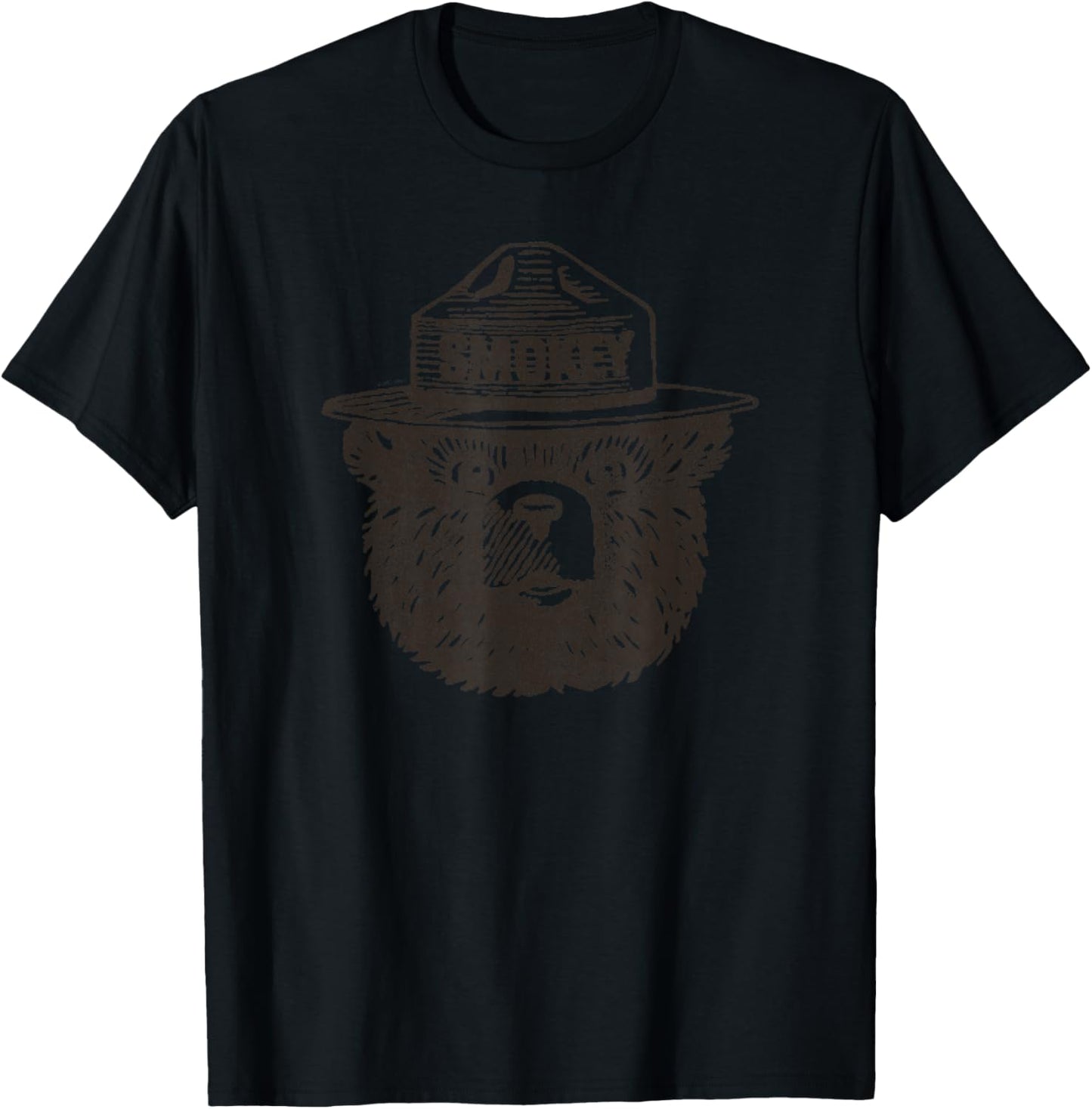 Smokey Bear Portrait Vintage Forest Fire Prevention PSA T-Shirt - T-Shirt | Black