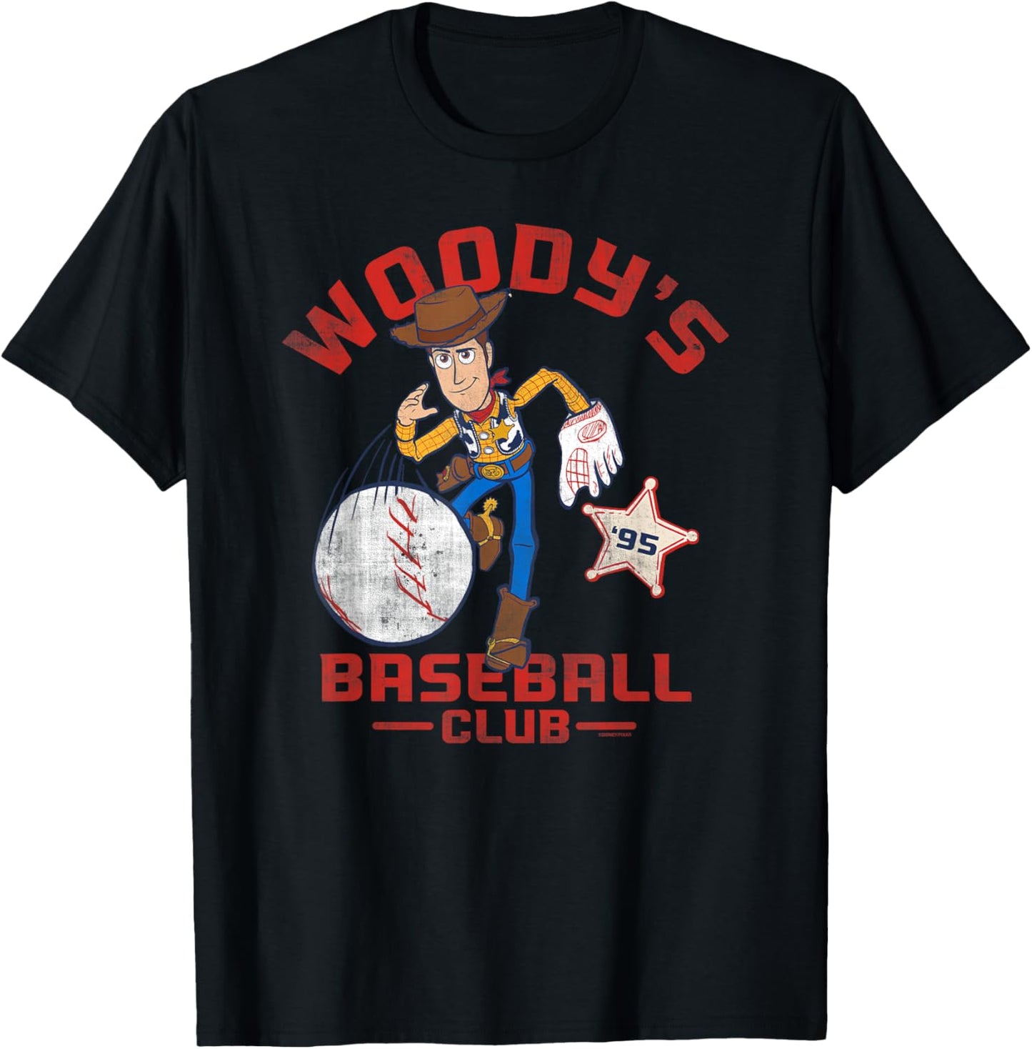 Disney and Pixar's Toy Story Woody's Baseball Club 95 Sports T-Shirt - T-Shirt | Black