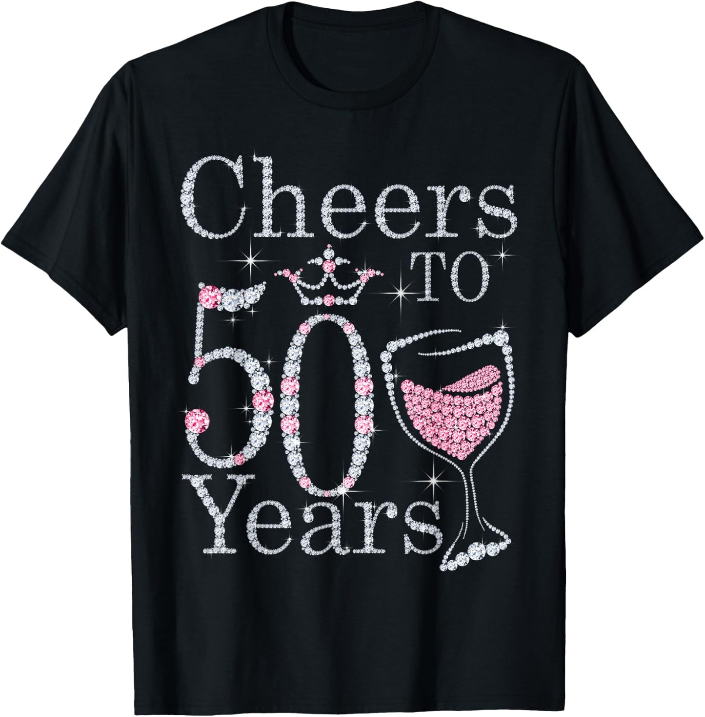 Cheers to 50 Years 1972 50Th Birthday Gift T-Shirt - T-Shirt | Black