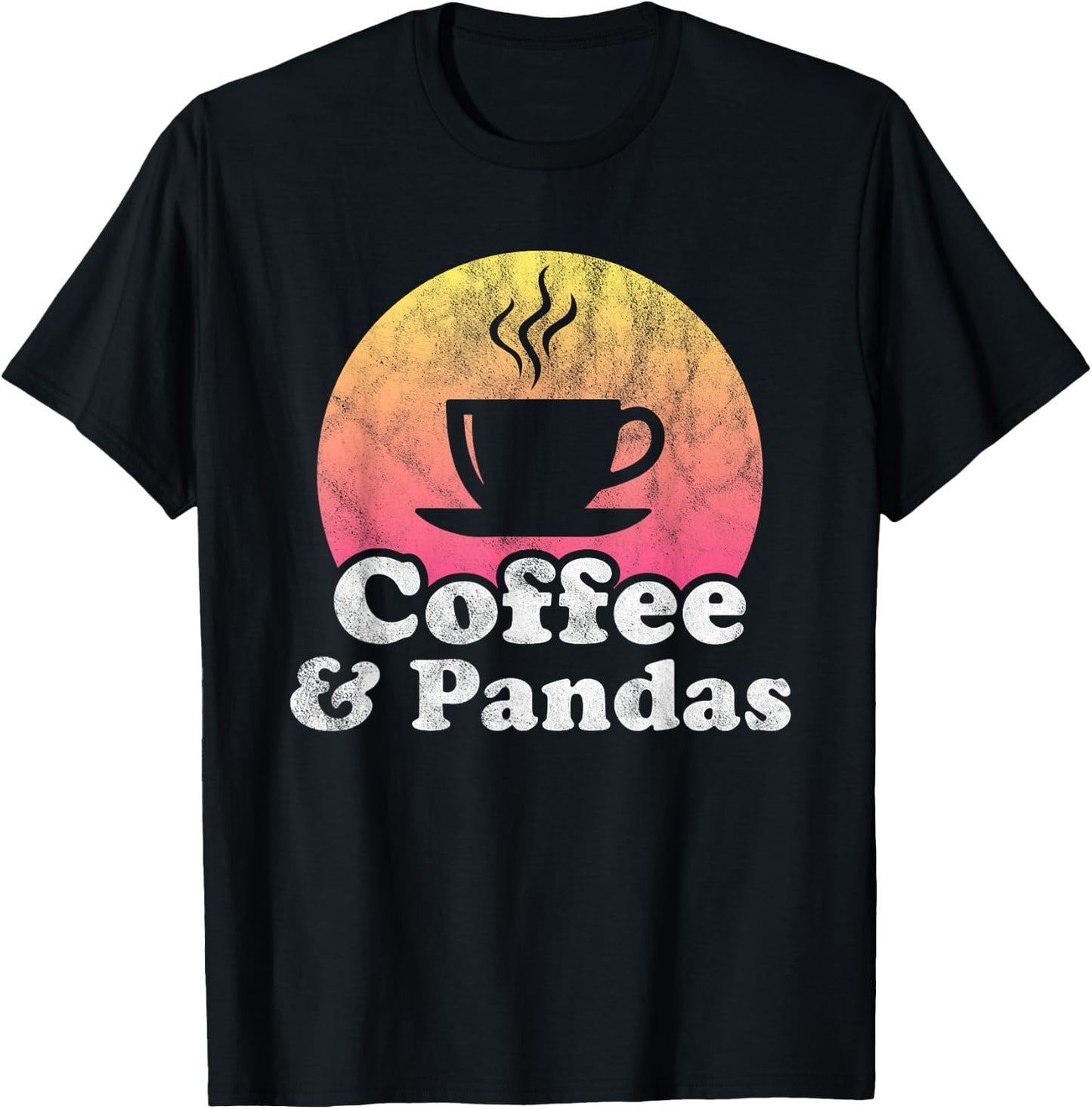 Coffee and Pandas Panda T-Shirt - T-Shirt | Black