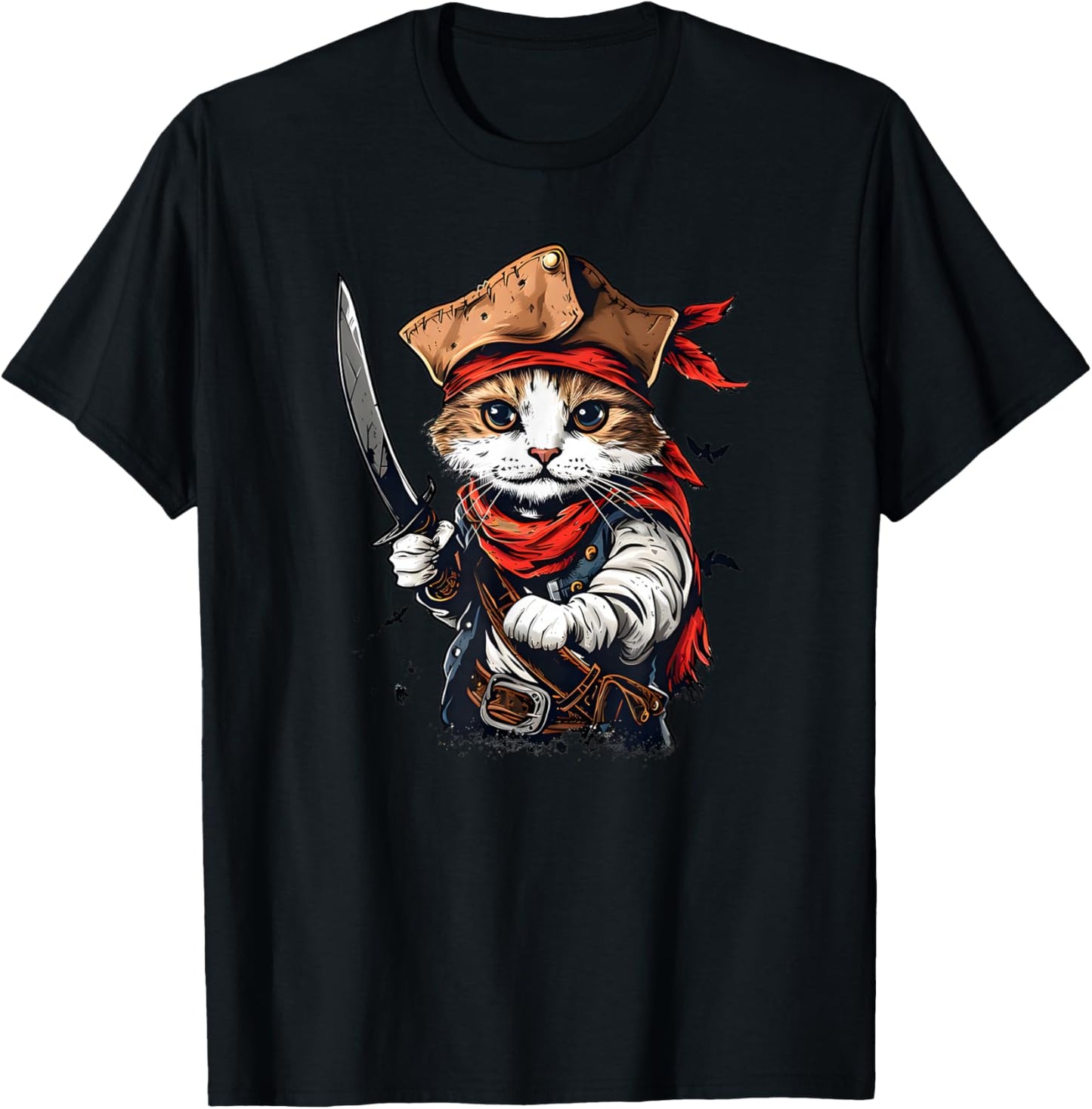 Swashbuckling Pirate Cat Voyage - Unleash Your Kitty's Inner Men Women Kids T-Shirt - T-Shirt | Black