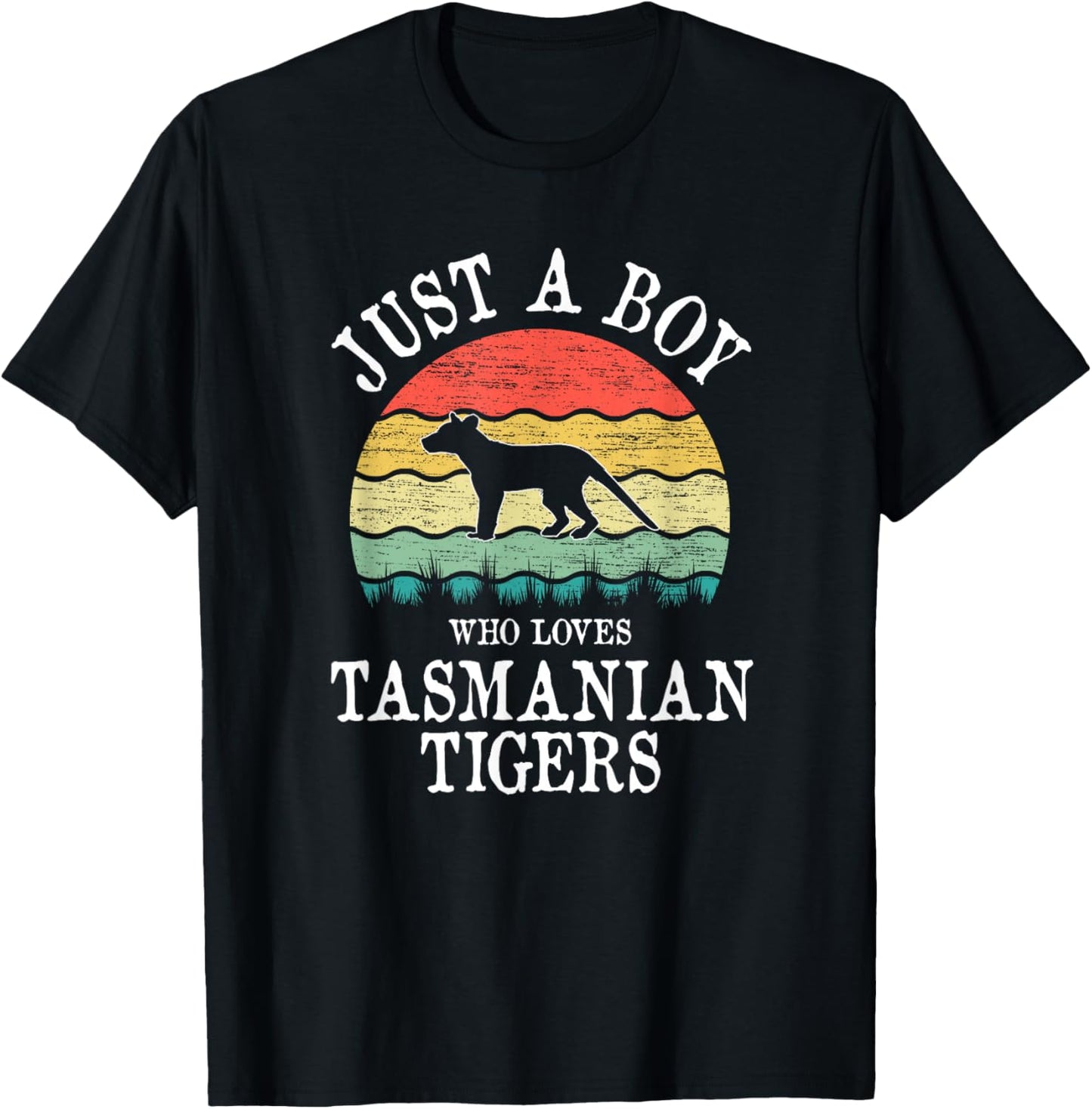 Just A Boy Who Loves Tasmanian Tigers T-Shirt - T-Shirt | Black