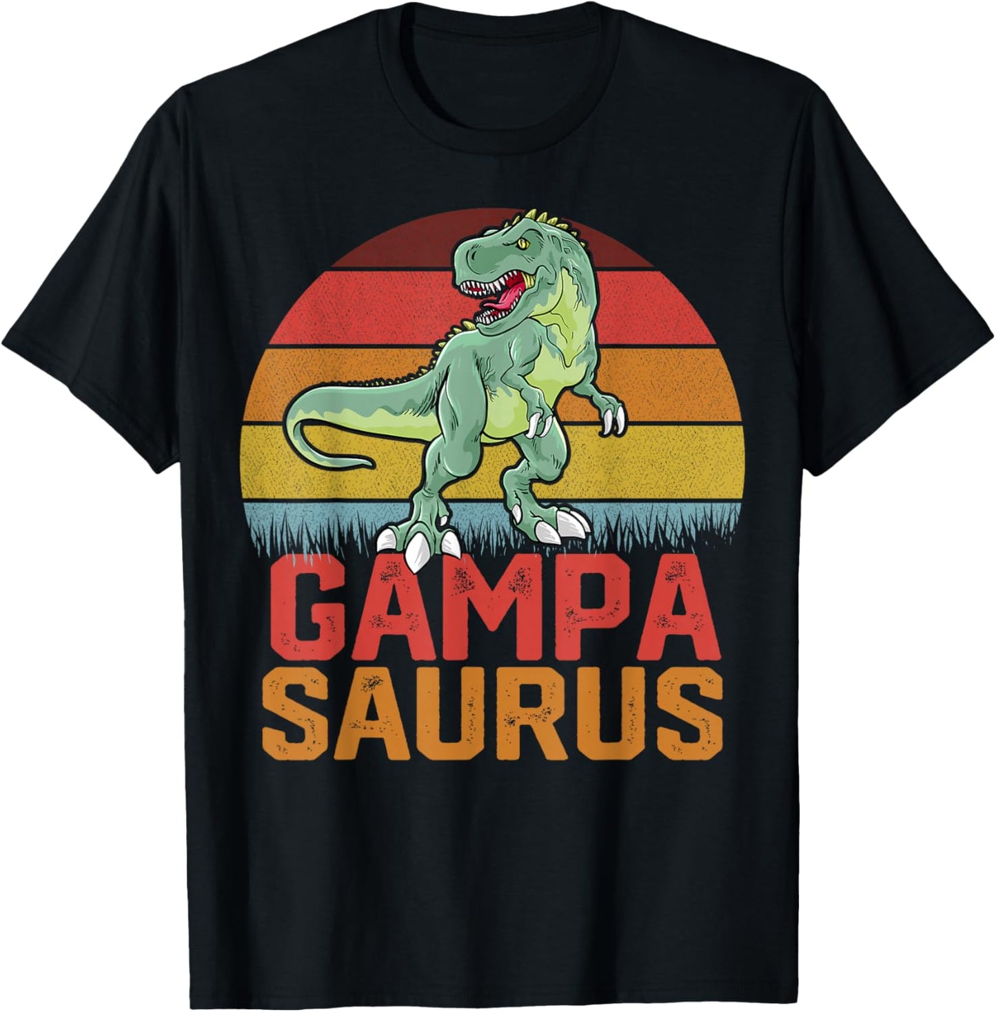 Gampa Saurus Grandpa Dinosaur Family Matching Father's Day T-Shirt - T-Shirt | Black