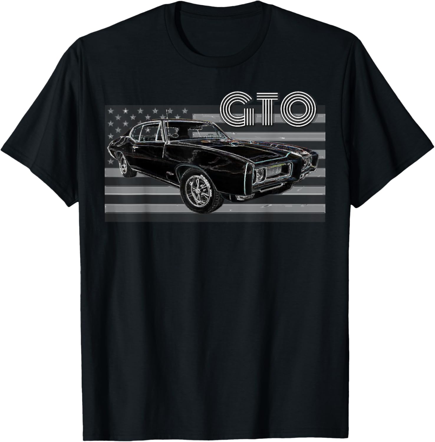 1968 1967 1965 GTO Classic Car Old School Muscle Car 64 70 T-Shirt - T-Shirt | Black