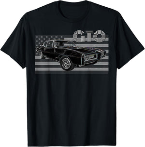 1968 1967 1965 GTO Classic Car Old School Muscle Car 64 70 T-Shirt - T-Shirt | Black