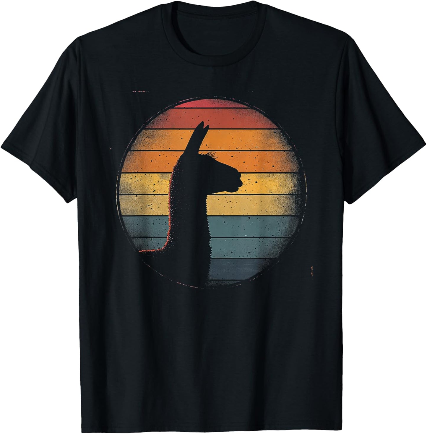 Llama Alpaca - Retro 70s 80s Graphic Vintage Men Women Kids T-Shirt - T-Shirt | Black