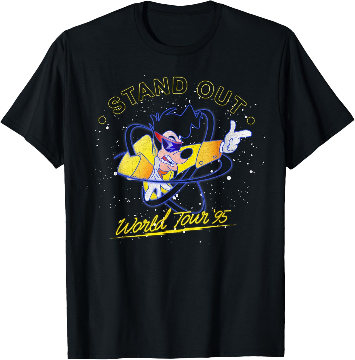 Disney A Goofy Movie Powerline Stand Out World Tour '95 T-Shirt - T-Shirt | Black