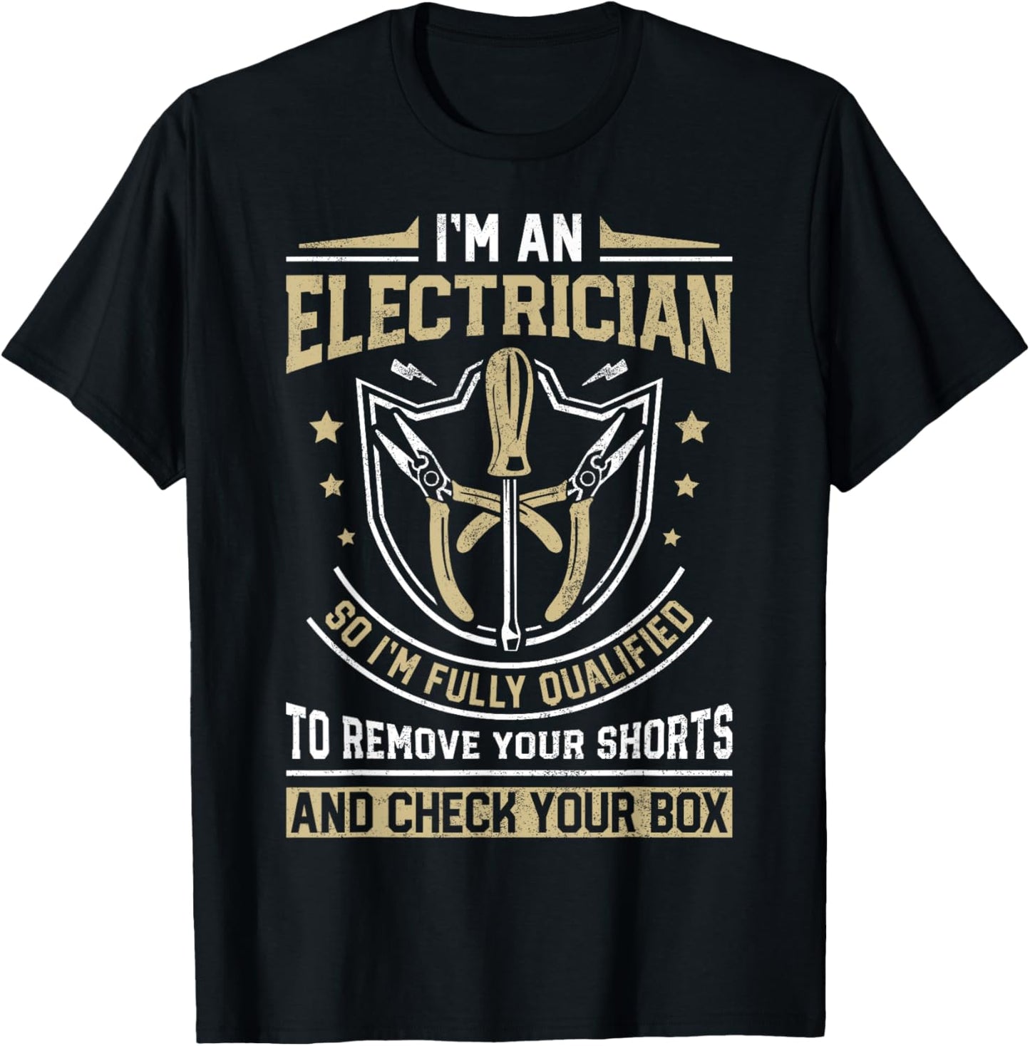 I'm An Electrician I'm Fully Qualified Funny Lineman Vintage T-Shirt - T-Shirt | Black