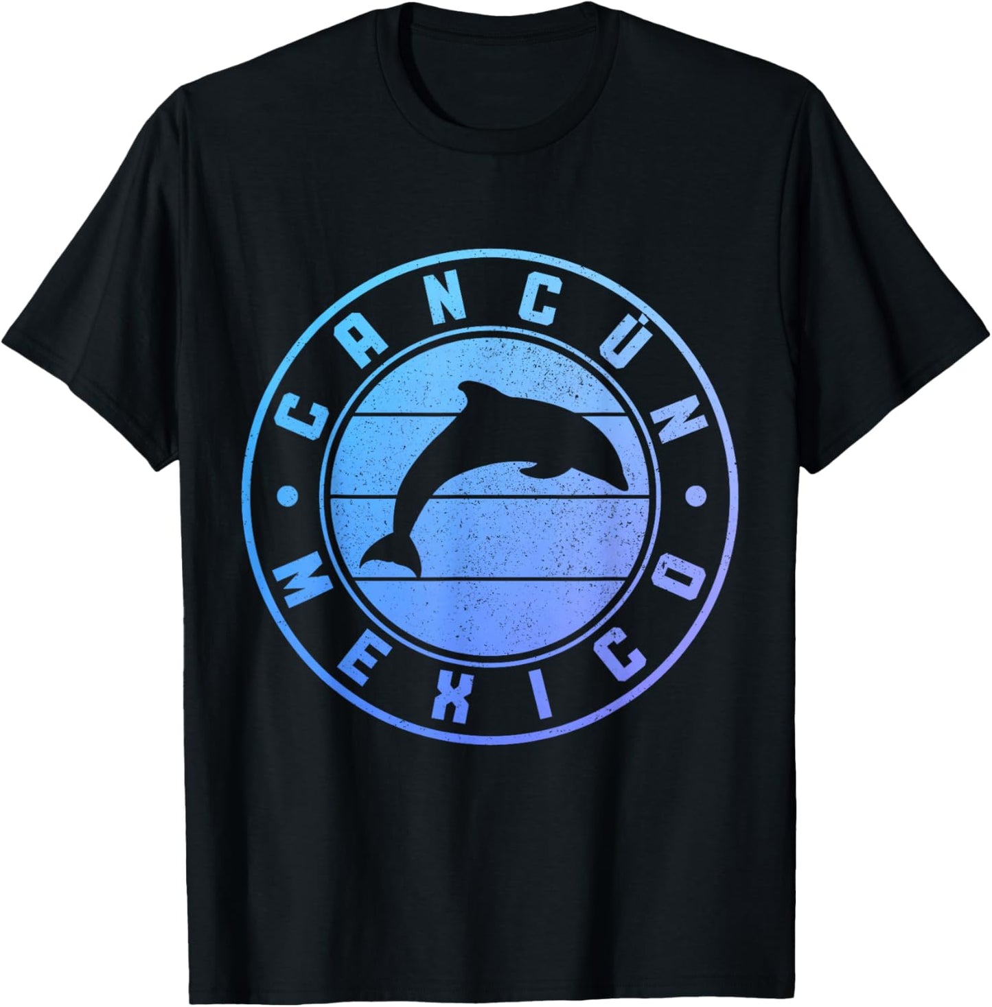 Cancun Mexico Dolphin Souvenir Vintage T-Shirt - T-Shirt | Black