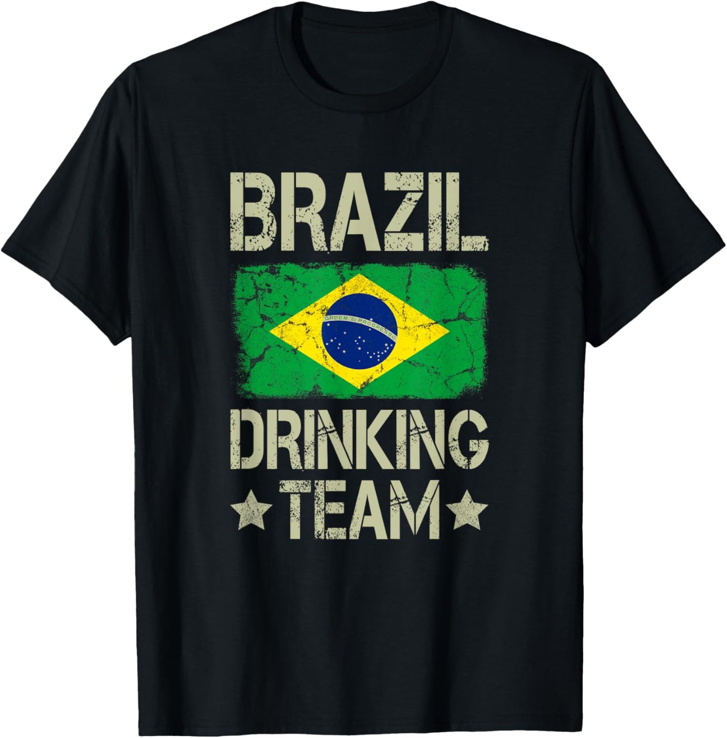 Brazil Drinking Team Brazilian Flag Funny Drinking T-Shirt - T-Shirt | Black
