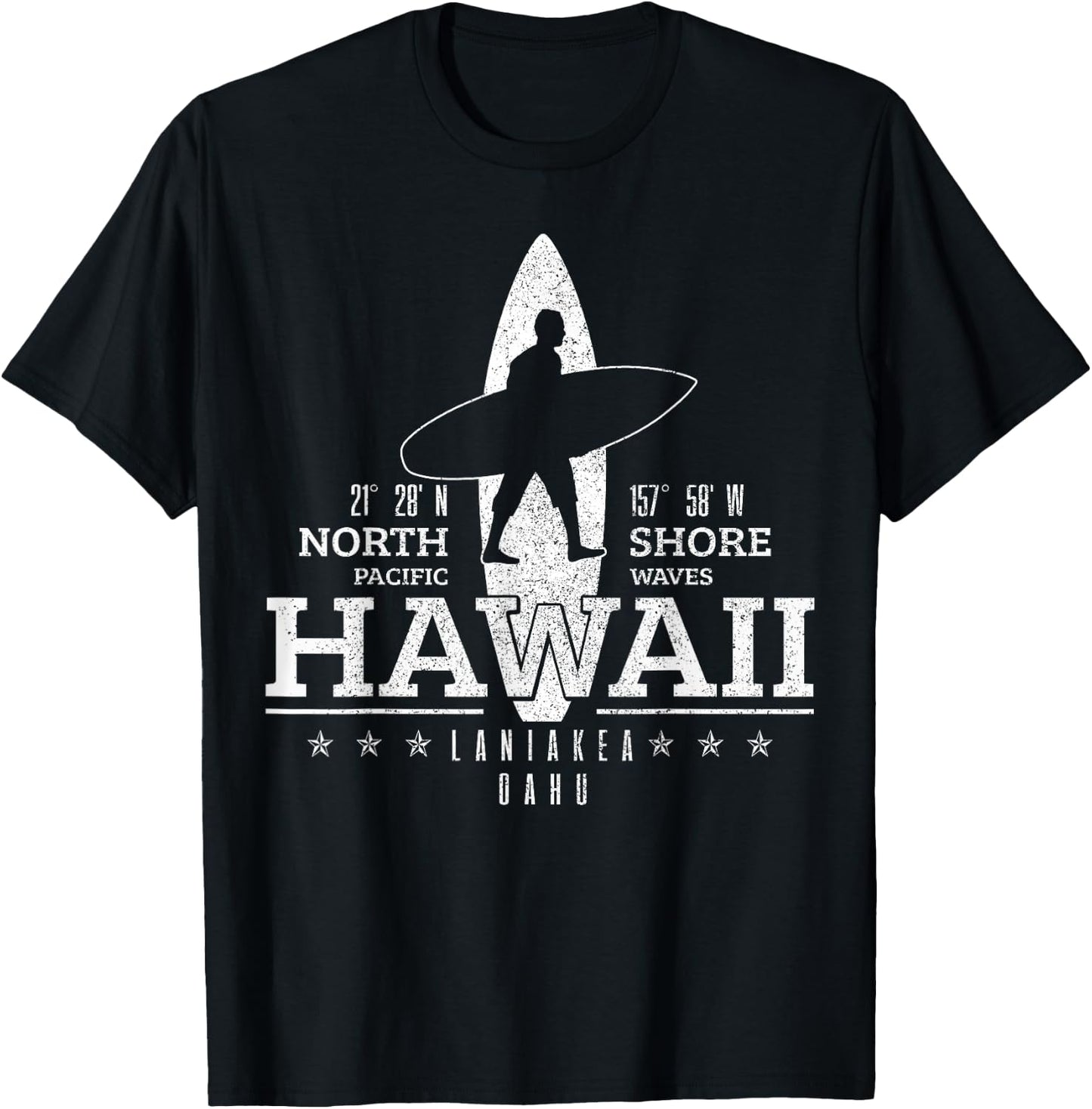 Hawaii Surfing Uaho Beach North Shore Surf Surfer Gift T-Shirt - T-Shirt | Black