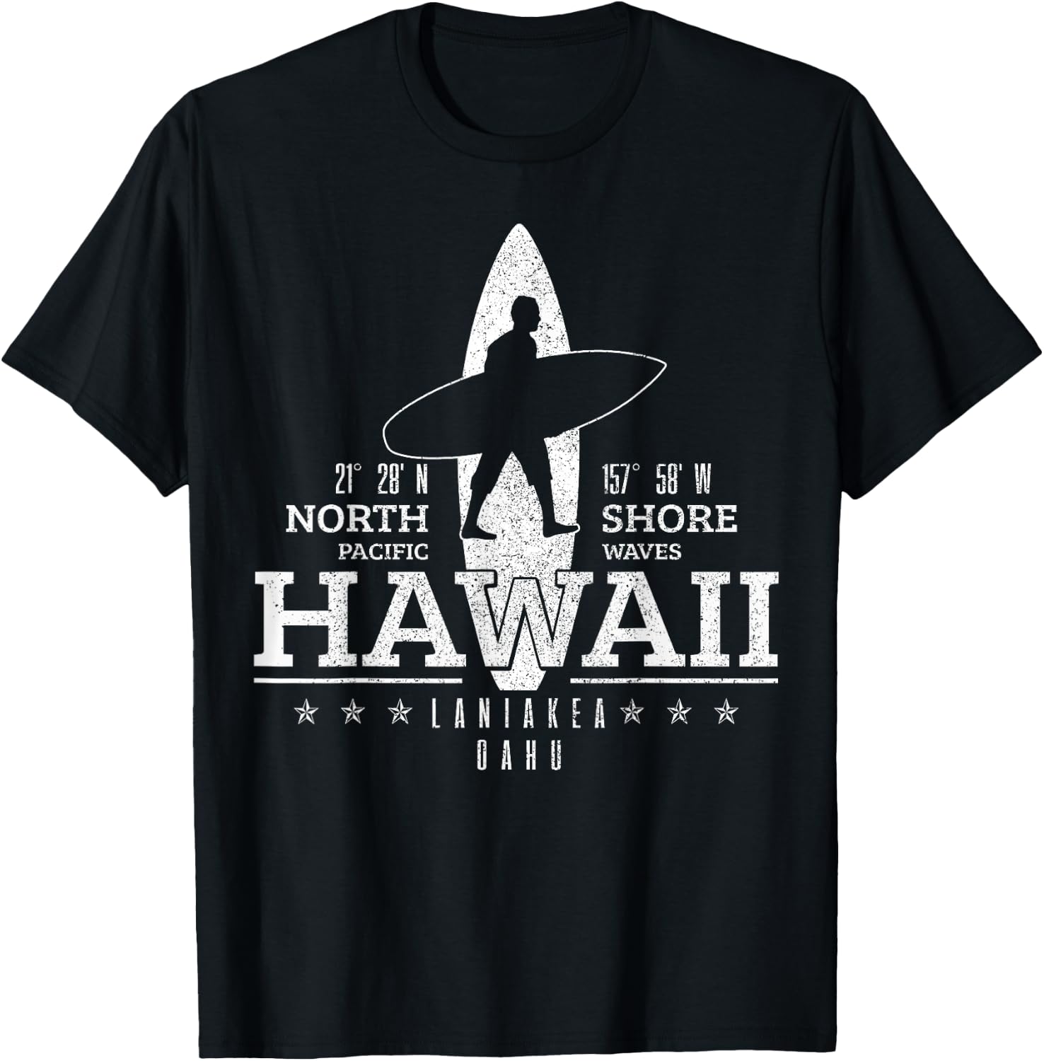 Hawaii Surfing Uaho Beach North Shore Surf Surfer Gift T-Shirt - T-Shirt | Black
