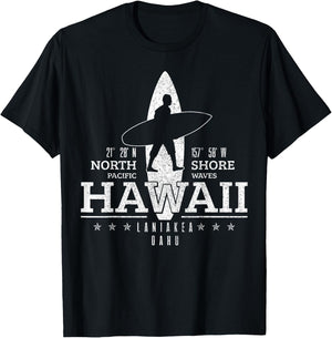 Hawaii Surfing Uaho Beach North Shore Surf Surfer Gift T-Shirt - T-Shirt | Black