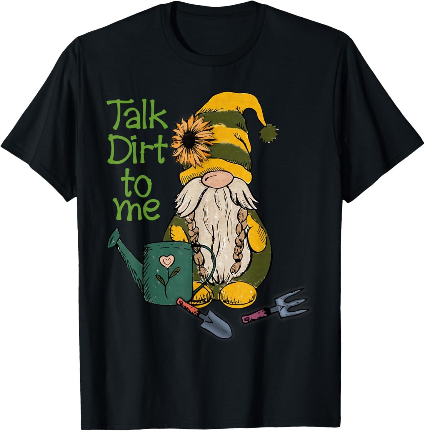 Talk Dirt To Me | Gardening Plants Botany T-Shirt - T-Shirt | Black