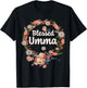 Blessed Umma Gifts Flower Decor Grandma T-Shirt - T-Shirt | Black