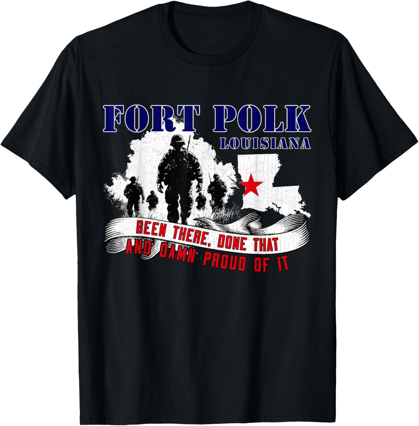 Fort Polk Louisiana US Military Base Veterans Day Gifts T-Shirt - T-Shirt | Black
