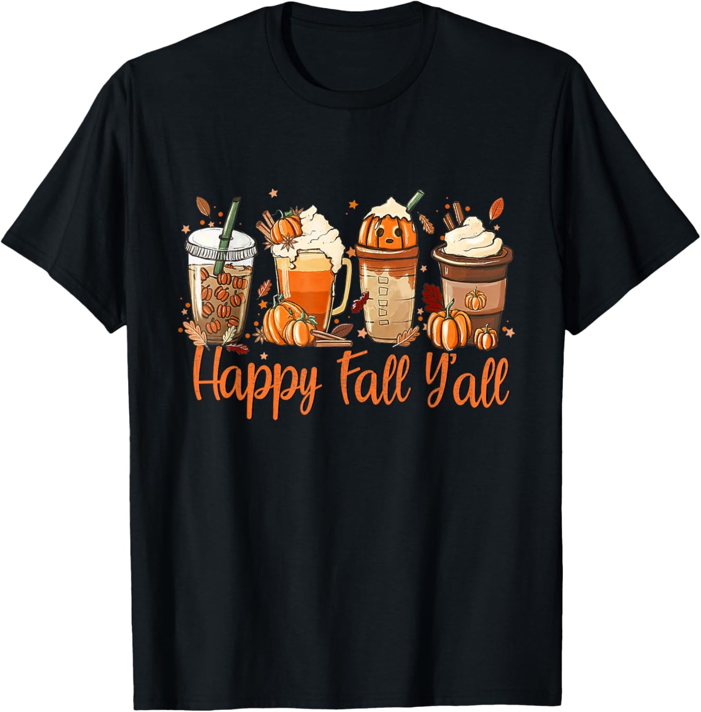 Pumpkin Spice Latte, Fall Coffee, Pumpkin Spice,Thanksgiving T-Shirt - T-Shirt | Black