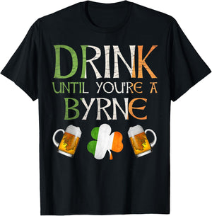 Byrne Family Name Gift Proud Irish From Ireland T-Shirt - T-Shirt | Black