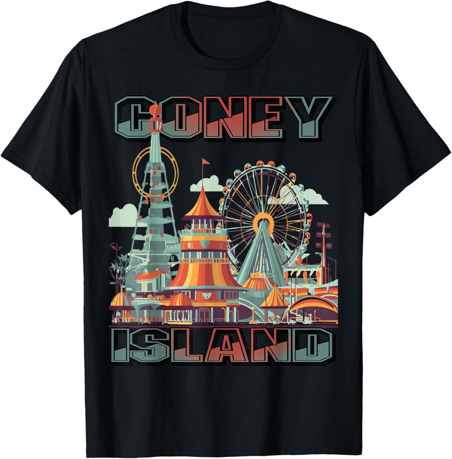 Coney Island Brooklyn NY Tourist New York City Souvenir T-Shirt - T-Shirt | Black