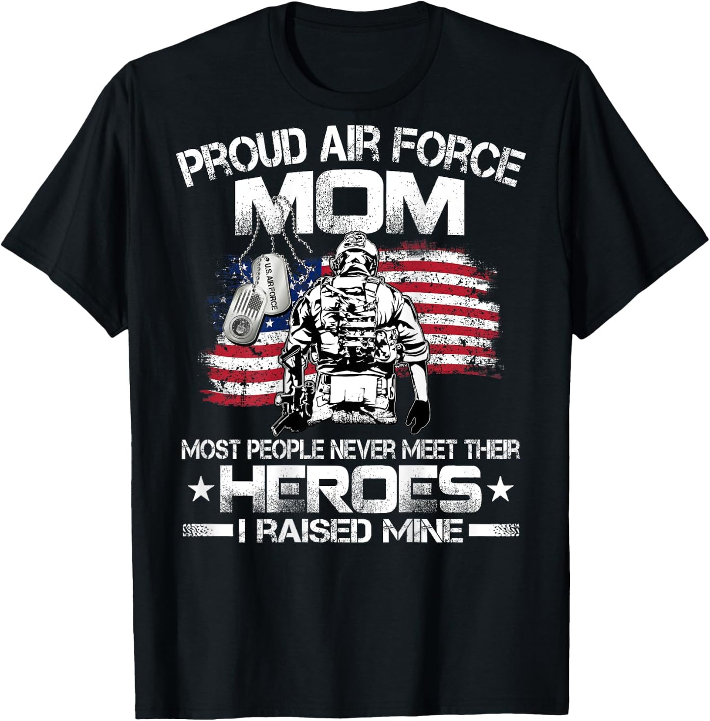 Proud Air Force Mom Air Force Graduation Mom USAF Heroes T-Shirt - T-Shirt | Black