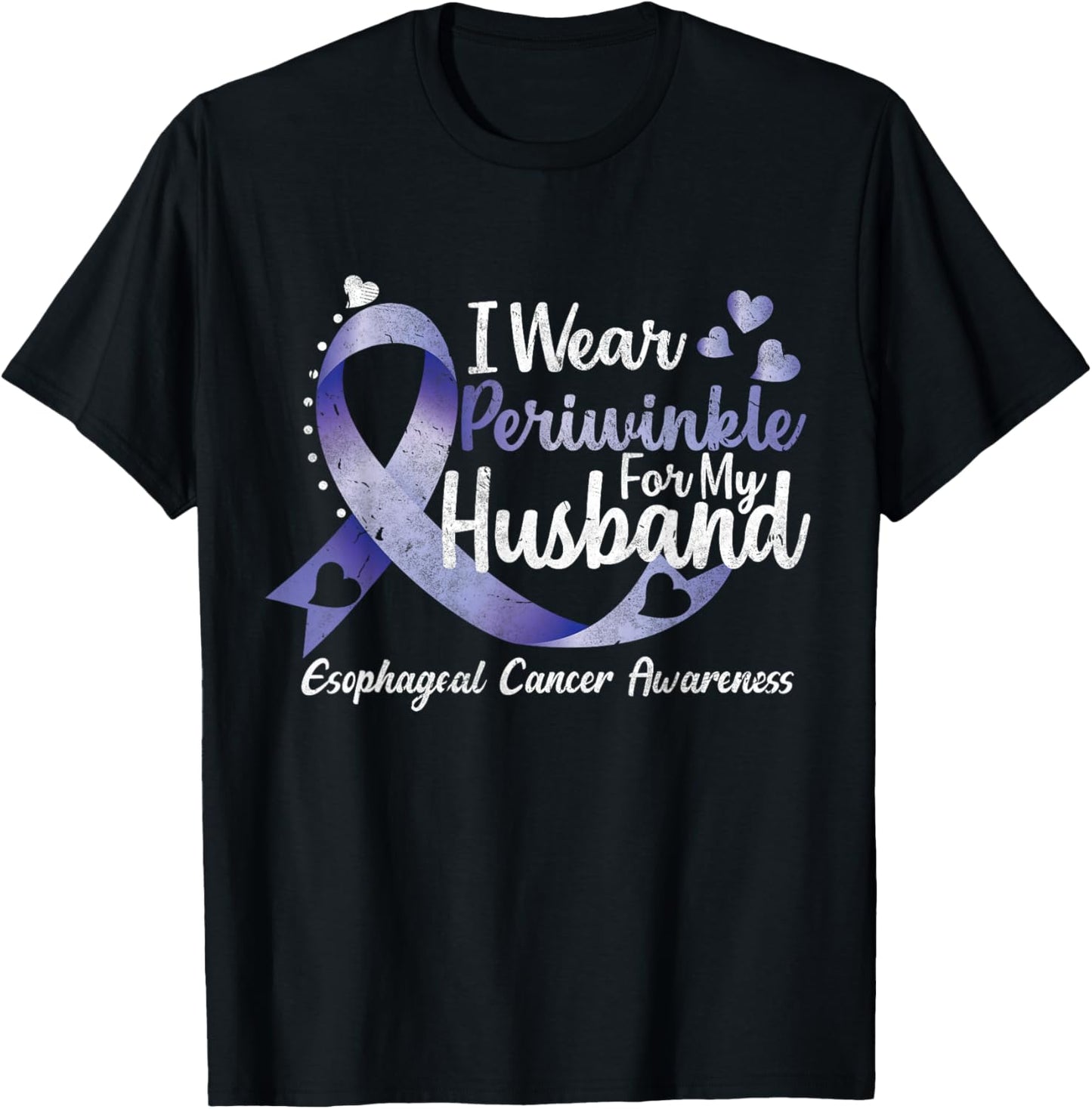 I wear periwinkle for my Husband Esophageal Cancer Awareness T-Shirt - T-Shirt | Black