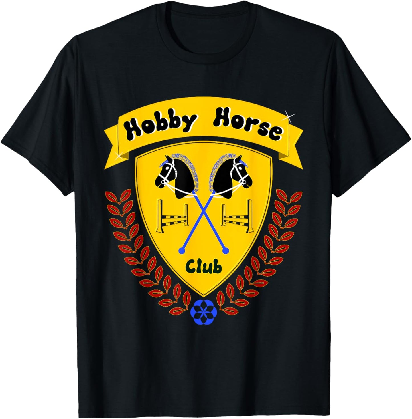 Hobby Horse Hobby Horsing with Horse and Jumping Obstacle T-Shirt - T-Shirt | Black