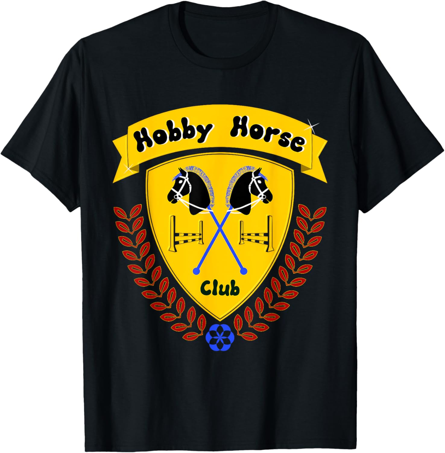Hobby Horse Hobby Horsing with Horse and Jumping Obstacle T-Shirt - T-Shirt | Black